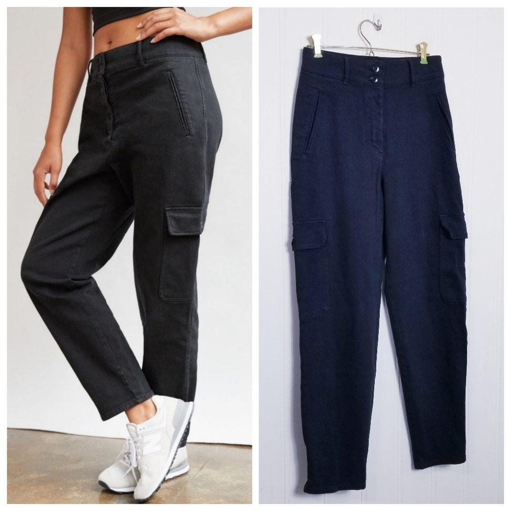 Aritzia Wilfred Free Cargo Pants Womens Size 6 Black Modern High Waist Utility